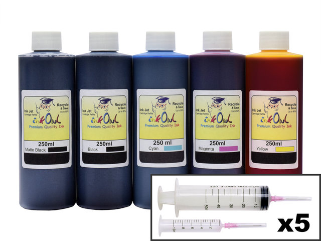 5x250ml Ink Refill Kit for CANON PFI-007, PFI-107, PFI-207, PFI-307, PFI-707